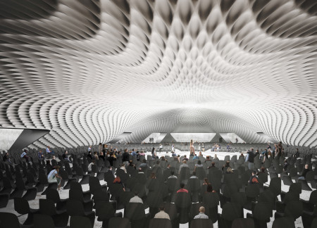 Fluid Arches Constructed with Advanced Concrete for a Multifunctional Cultural Hub