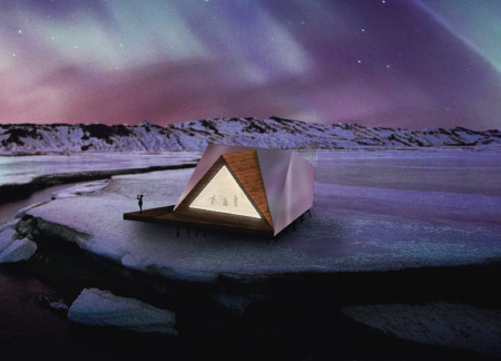 Asymmetrical Shelter Crafted From Kebony Wood With Sustainable Water Collection Systems