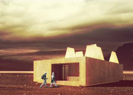 Cross-Laminated Timber Retreat Built into the Icelandic Landscape