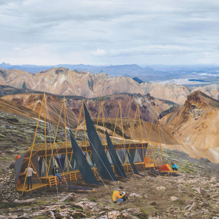 ETFE Clad Modular Retreat Designed for Sustainable Trekking Experiences in Iceland