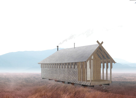 Helicopter-Constructed Retreat With Aged Wood Shingles And Adaptive Utility Core  