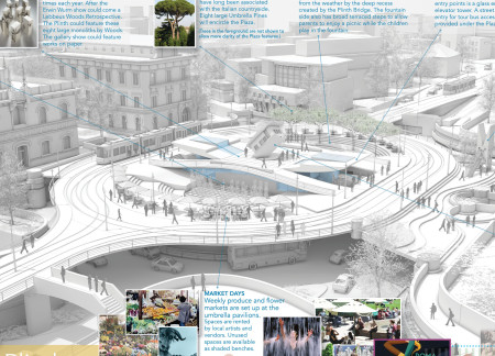 Choreographed Water and Precast Concrete Elements Creating Community Engagement in a Public Plaza  