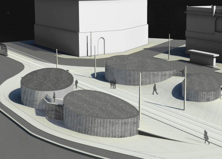 Translucent Concrete Waves Shaping Multifunctional Community Space  