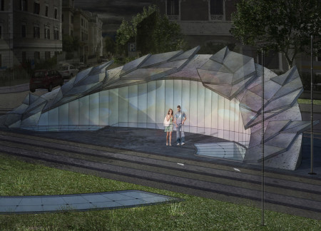 Circular Structure Embracing Natural Light With Transparent Glass and Textured Concrete In A Community-Focused Venue