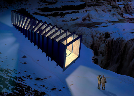 Carbon Fiber Ribs and Glass Facades Shaping Flexible Living Modules in Iceland