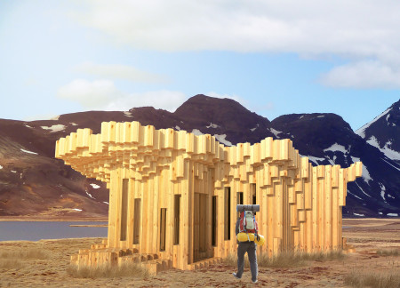 Charred Wooden Shingles and Honeycomb Structure Enhance Sustainable Retreat Amidst Mountain Peaks