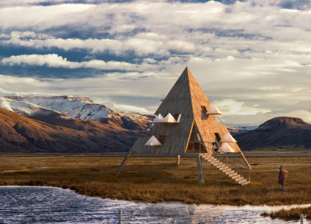 Elevated Cabin Crafted From Fjordic Birch With Inflatable Extensions for Nature Immersion