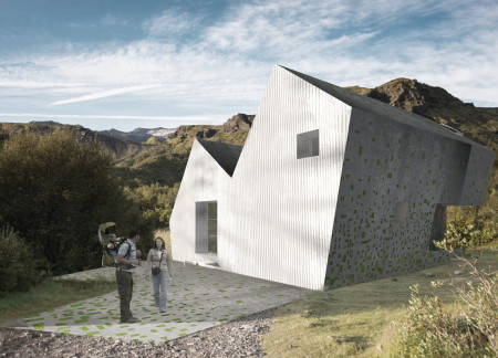 Modular Lodge Featuring Corrugated Steel and Eco-Insulation Nestled in Iceland's Highlands