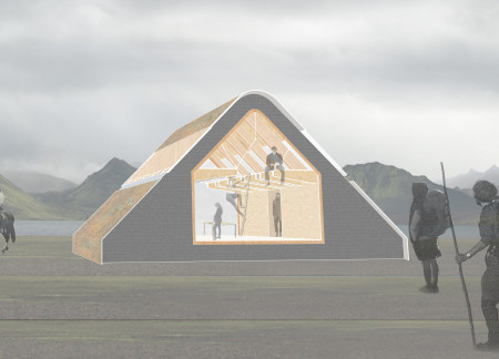 Copper-Clad Retreat Elevated Above the Icelandic Landscape Offering Sustainable Comfort for Trekkers