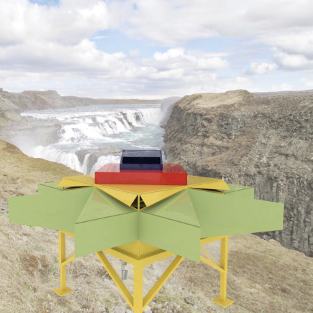 Blending Panoramic Views With Rainwater Collection In A Colorful Aluminum-Framed Shelter  