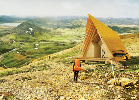Hay-Insulated Retreat Crafted from Elevated Timber Framework in an A-Frame Design