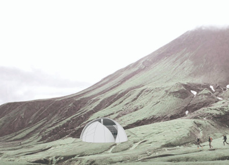 Biomorphic GRP Shelters Integrating Solar Energy in Icelandic Wilderness  