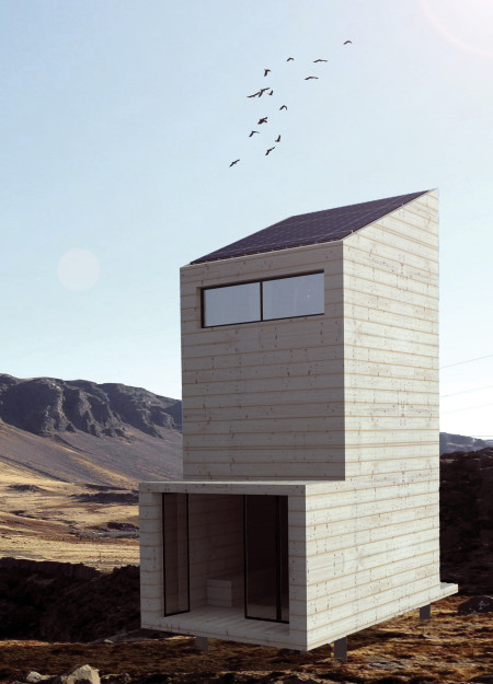 Charred Wooden Shingles and Cross-Laminated Timber Panels Create Sustainable Trekking Cabins in Iceland