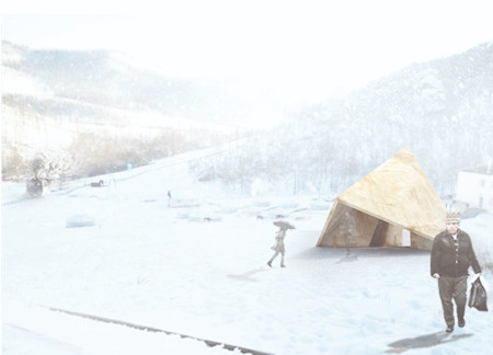 Charred Wooden Shingles and Translucent Glass Form a Refuge in Siberian Landscape