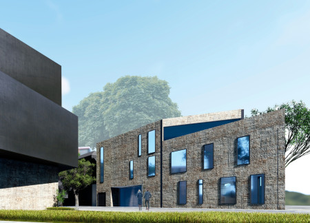Charred Wooden Shingles and Transparent Facades in a Modern Educational Space