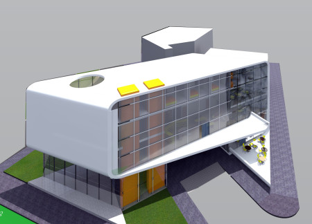 Curvilinear Concrete Structure Enveloping Flexibility in Educational Spaces