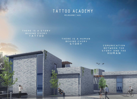 Masonry and Glass Blend Creating A Dynamic Educational Hub For Tattoo Artistry