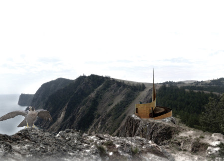 Spiraled Copper Cladding and Cross-Laminated Timber Rest Stop Overlooking Lake Baikal