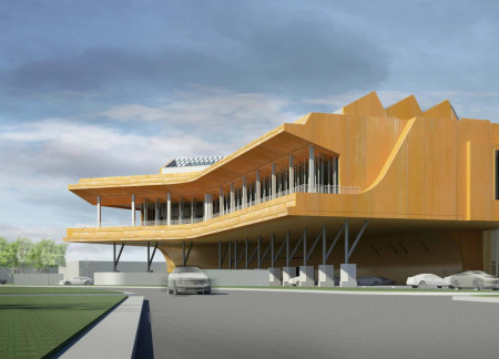 Charred Wooden Shingles and Cross-Laminated Timber Create a Multifunctional Community Hub  