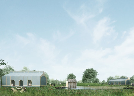 Charred Wooden Shingles and Translucent Membranes Define Seasonal Wellness Retreat  