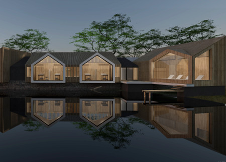 Natural Light-Filled Retreat Crafted From Timber and Glass Overlooking Serene Waters