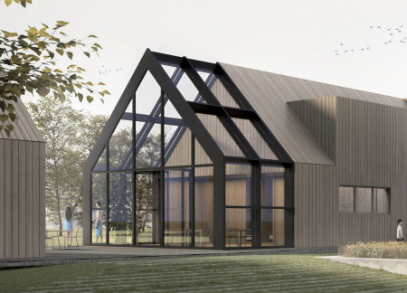 Charred Wooden Shingles and Cross-Laminated Timber Panels Shape a Wellness Retreat Surrounded by Nature