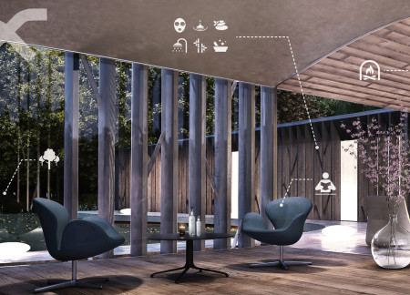 Charred Wooden Shingles and Laminated Timber Create a Relaxing Wellness Retreat Embedded in Nature