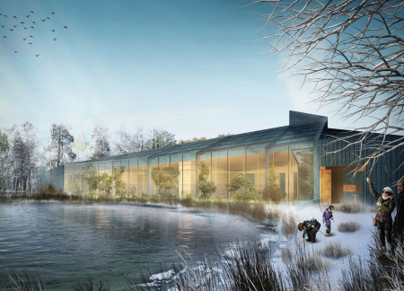 Community Hub Emphasizing Cross-Laminated Timber and Natural Stone for Sustainable Interaction