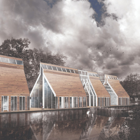 Wellness Retreat Featuring Geothermal Heating and Cross-Laminated Timber Elements