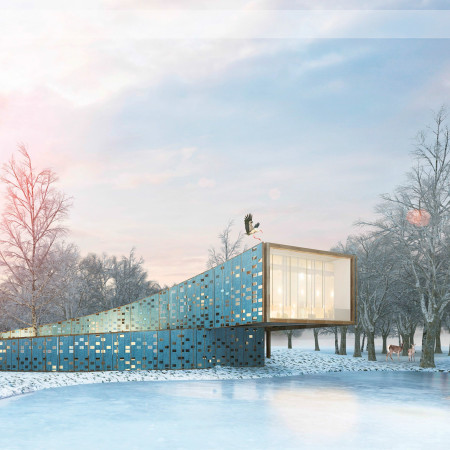 Blue Clay Facade Enhanced with Sustainable Wattle Construction for a Wellness Retreat  