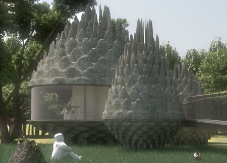 Pneumatic Membrane Structures Crafted from Local Wood and Eco Foam Nestled in a Natural Retreat