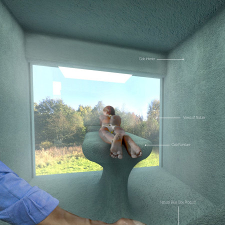 Cerulean Clay Retreat Featuring Natural Cob Materials and Curvilinear Design For Holistic Wellness  