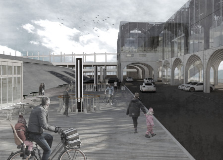 Charred Wood Arches and Transparent Facades in a Community-Centric Cultural Venue  
