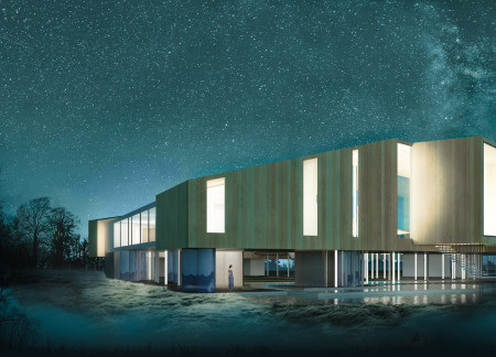 Elevated Retreat Featuring Local Clay and Transparent Walls for Integrated Wellness Experience
