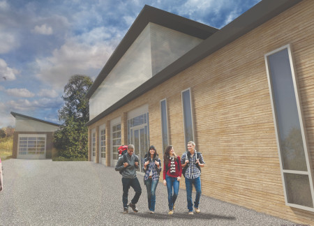 Residential building featuring cross-laminated timber panels and charred wood shingles in a sustainable design approach