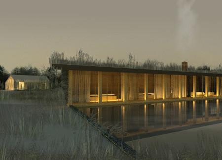 Reimagining Serenity With Blue Clay And Expansive Glass In A Tranquil Spa Retreat