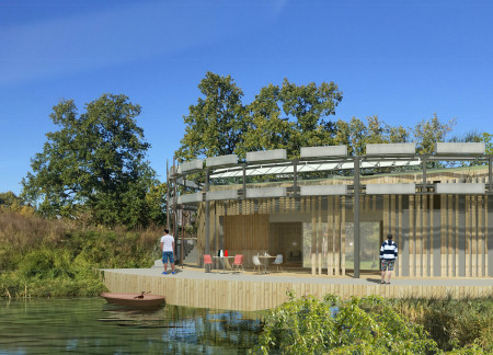 Circular Retreat Crafted From Reclaimed Timber With Sedum Green Roof Integration  