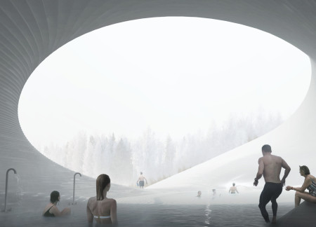 Curvilinear Forms Crafted From Local Clay and Stone in a Nature-Inspired Wellness Retreat