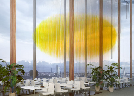 Curvilinear Form and Glass Integration in a Community Conference Center Built with Natural Materials