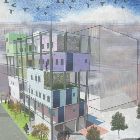 Residential Complex Emphasizing Light Steel Framing and Vertical Greenery for Sustainable Urban Living