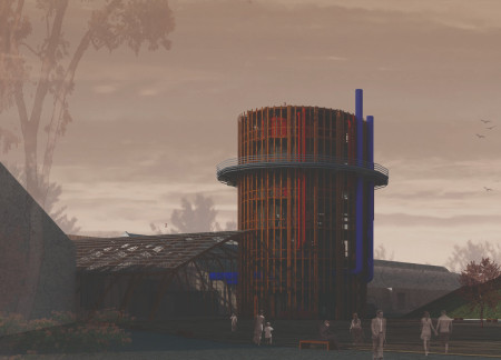 Geothermal-Powered Community Hub Featuring Modular Timber Construction and Expansive Glass Facades  