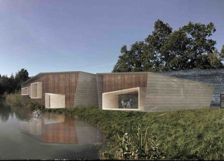 Natural Clay Facade and Rainwater Harvesting Enhance Wellness Retreat Surrounded by Tranquil Landscape