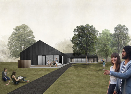 Charred Wooden Shingles and Expansive Glass Facades in a Wellness Retreat Focused on Natural Connection