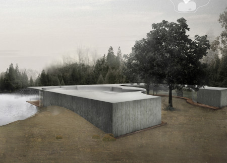 Curvilinear Roof and Natural Lighting in a Concrete Wellness Retreat