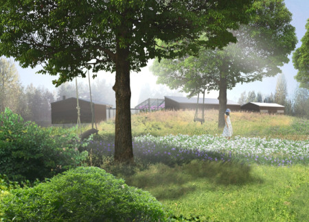Charred Wooden Shingles and Green Roofs Create a Harmonious Retreat in the Forest  