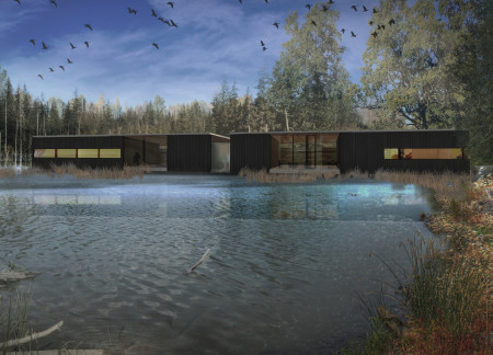 Cross-Laminated Timber Panels and Charred Shingles Enhance Connection to Nature in Wellness Retreat
