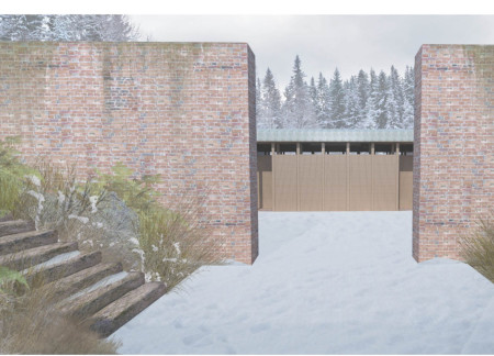 Repurposed Barn with Curvilinear Architecture Using Copper and Glass Elements for Community Wellness Spaces