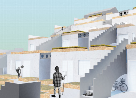 Corten Steel Facades and Rooftop Farming Integrate Community Living in Sustainable Design
