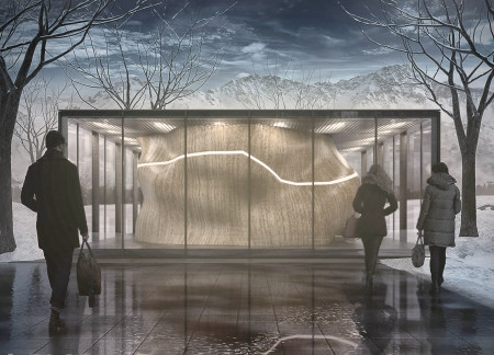 Curvilinear Form and Cross-Laminated Timber Panels Embrace Natural Light in Mountainous Setting