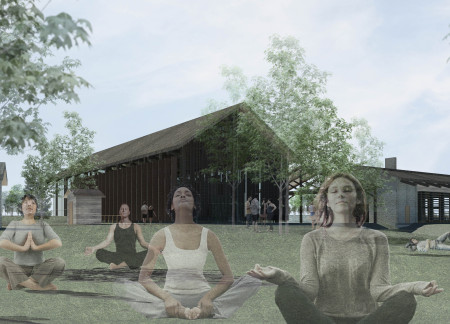 Charred Timber Shingles and Earth Integration in a Sustainable Community Habitat